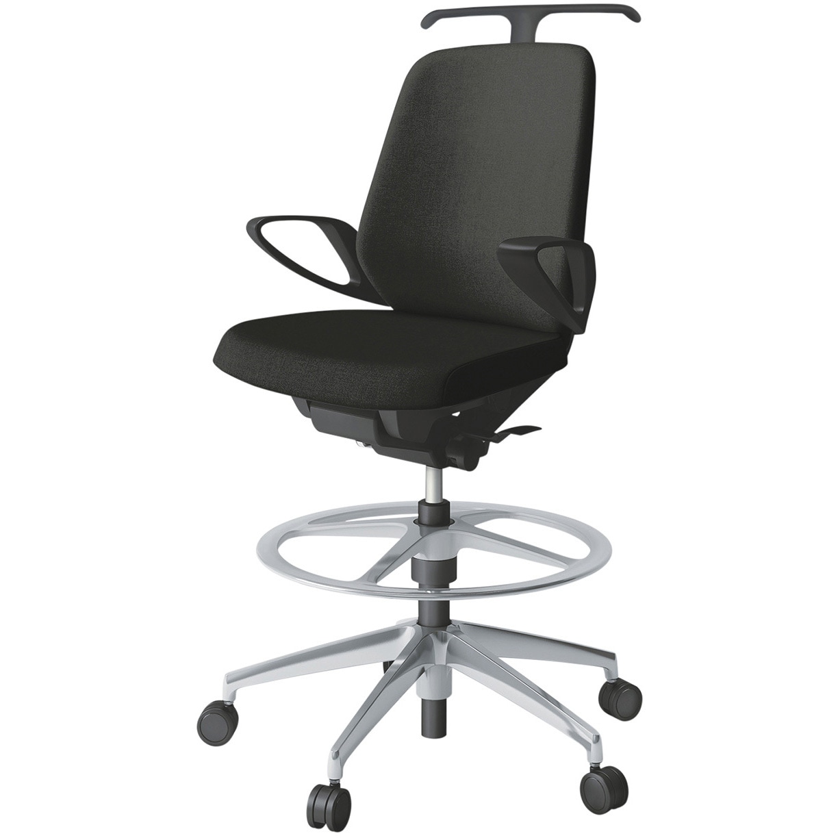 KJ-146SAHP-ZTT1 ノートチェア ハイポジションタイプ ローバック 固定肘 ハンガー ランバーサポートなし クロスSA アルミ脚<配送時組立サービス付> 1台 イトーキ 【通販モノタロウ】