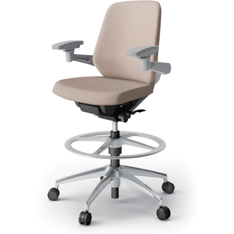 KJ-127SAP1ZNF6 ノートチェア ハイポジションタイプ ローバック 可動肘 ランバーサポート付 クロスSA アルミ脚<配送時組立サービス付> 1台 イトーキ 【通販モノタロウ】