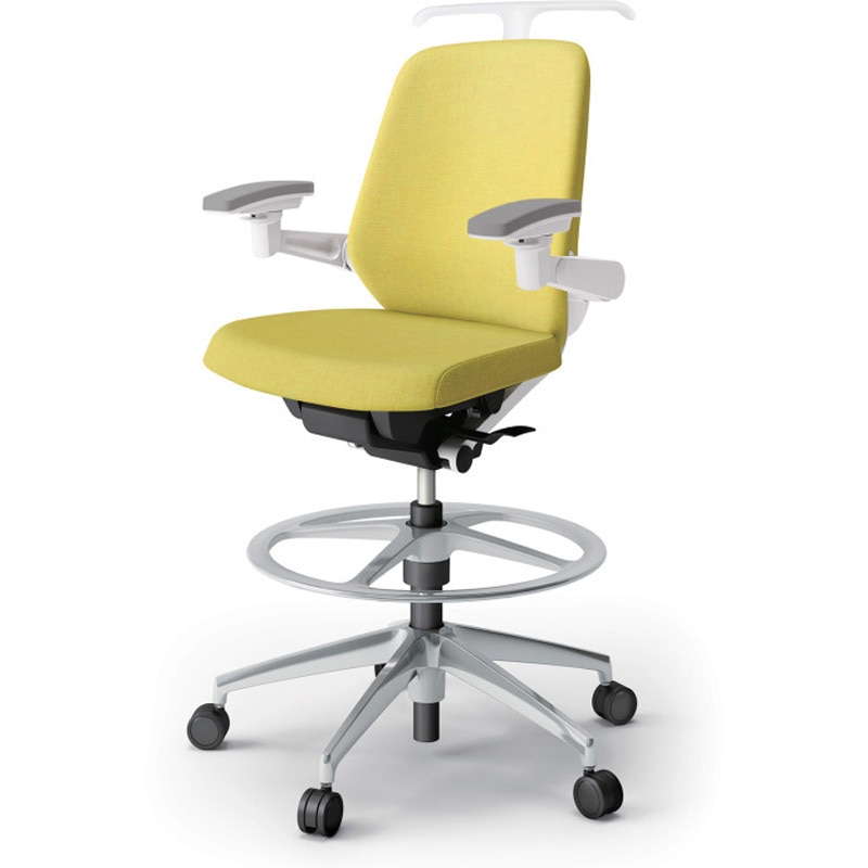 KJ-127SAHP1ZWU6 ノートチェア ハイポジションタイプ ローバック 可動肘 ハンガー ランバーサポート付 クロスSA アルミ脚<配送時組立サービス付> 1台 イトーキ 【通販モノタロウ】