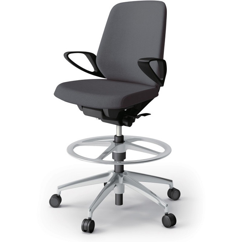 KJ-126SAP-ZTT3 ノートチェア ハイポジションタイプ ローバック 固定肘 ランバーサポート付 クロスSA アルミ脚<配送時組立サービス付> 1台 イトーキ 【通販モノタロウ】