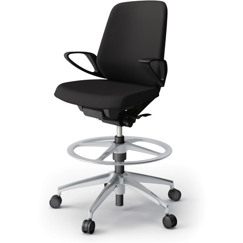 KJ-146PVP-ZTT1 ノートチェア ハイポジションタイプ ローバック 固定肘 ランバーサポートなし クロスPV アルミ脚<配送時組立サービス付> 1台 イトーキ 【通販モノタロウ】