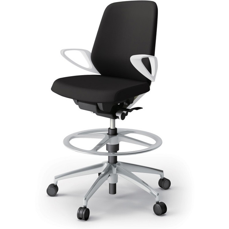 KJ-146PVP-ZWT1 ノートチェア ハイポジションタイプ ローバック 固定肘 ランバーサポートなし クロスPV アルミ脚<配送時組立サービス付> 1台 イトーキ 【通販モノタロウ】