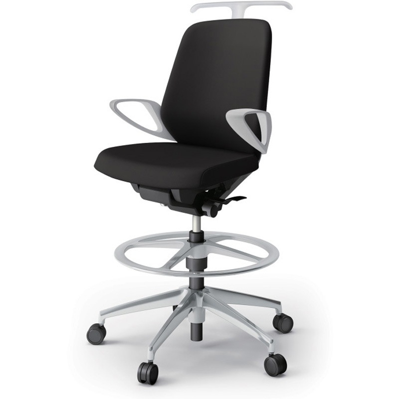 KJ-126PVHP-ZNT1 ノートチェア ハイポジションタイプ ローバック 固定肘 ハンガー ランバーサポート付 クロスPV アルミ脚<配送時組立サービス付> 1台 イトーキ 【通販モノタロウ】