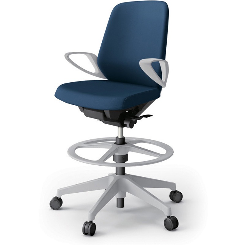 KJ-126PVP-GNB2 ノートチェア ハイポジションタイプ ローバック 固定肘 ランバーサポート付 クロスPV 樹脂脚<配送時組立サービス付> 1台 イトーキ 【通販モノタロウ】