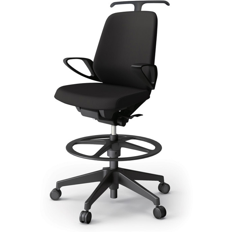 KJ-126PVHP-T1T1 ノートチェア ハイポジションタイプ ローバック 固定肘 ハンガー ランバーサポート付 クロスPV 樹脂脚<配送時組立サービス付> 1台 イトーキ 【通販モノタロウ】