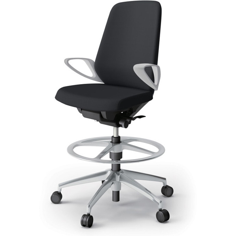 KJ-136DLP-ZNT1 ノートチェア ハイポジションタイプ ハイバック 固定肘 ビニールレザーDL アルミ脚<配送時組立サービス付> 1台 イトーキ 【通販モノタロウ】