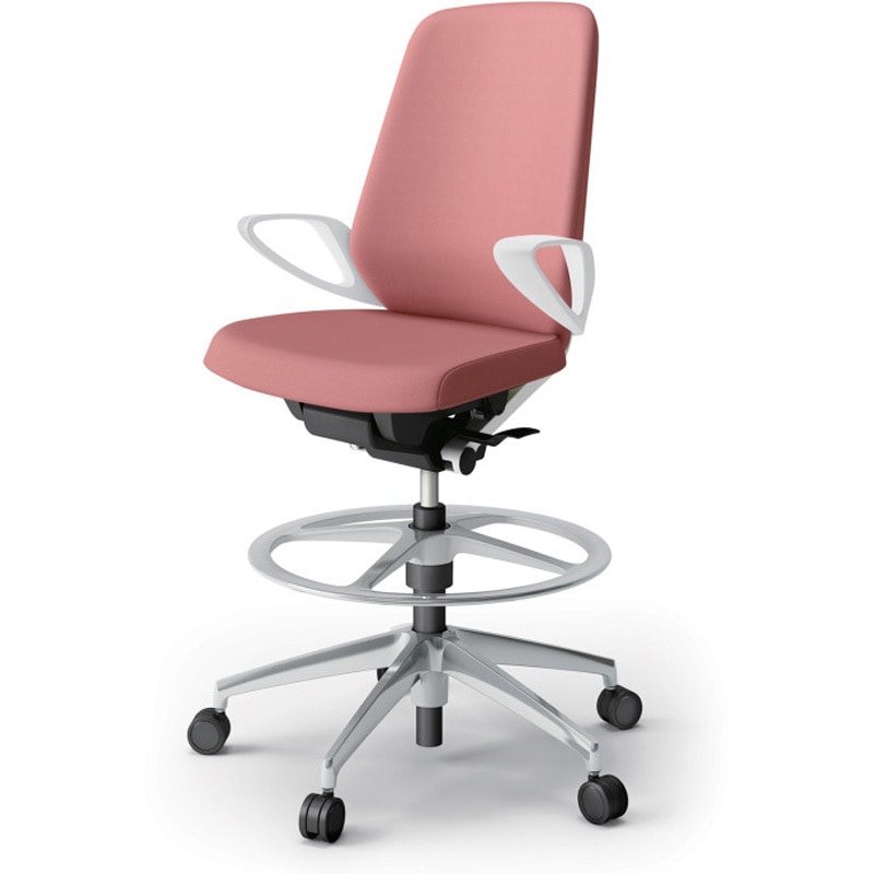 KJ-136DLP-ZWM6 ノートチェア ハイポジションタイプ ハイバック 固定肘 ビニールレザーDL アルミ脚<配送時組立サービス付> 1台 イトーキ 【通販モノタロウ】