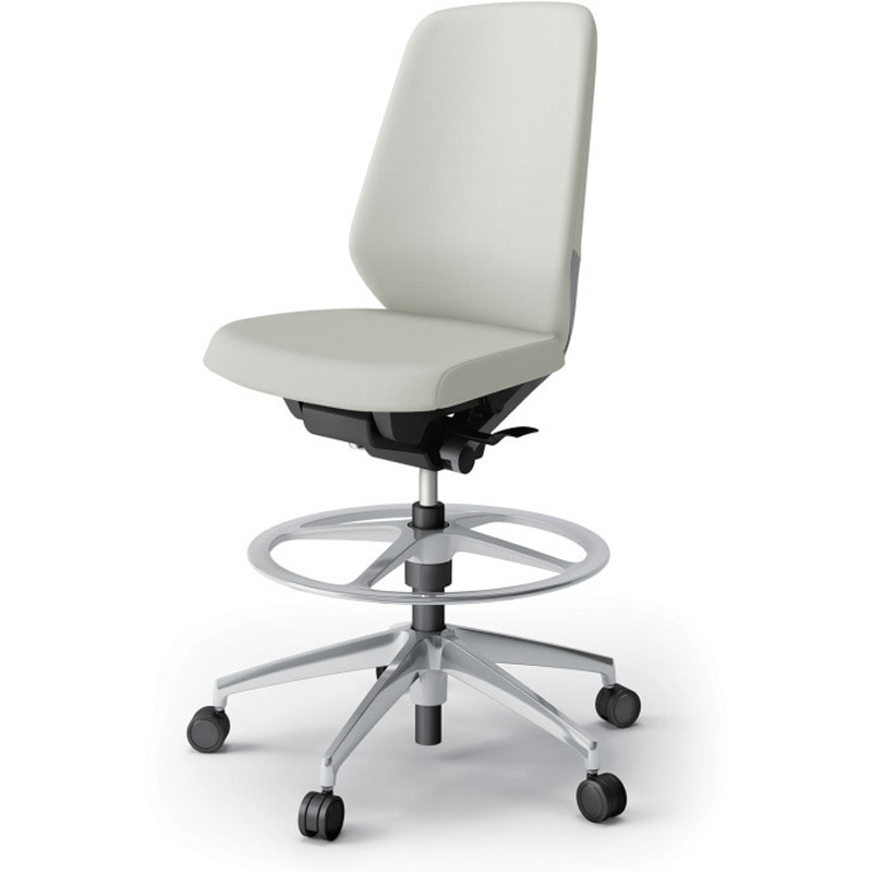 KJ-130DLP-ZNC8 ノートチェア ハイポジションタイプ ハイバック 肘なし ビニールレザーDL アルミ脚<配送時組立サービス付> 1台 イトーキ 【通販モノタロウ】