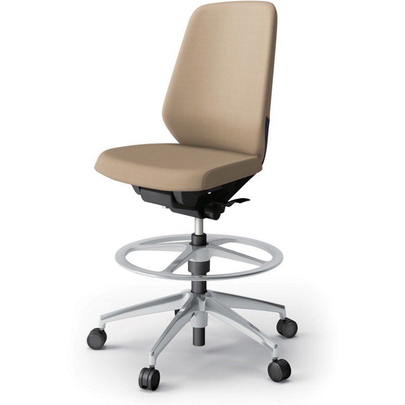 KJ-130DLP-ZTK6 ノートチェア ハイポジションタイプ ハイバック 肘なし ビニールレザーDL アルミ脚<配送時組立サービス付> 1台 イトーキ 【通販モノタロウ】