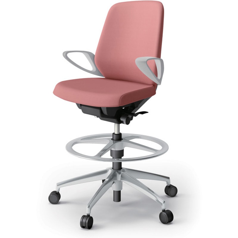 KJ-146DLP-ZNM6 ノートチェア ハイポジションタイプ ローバック 固定肘 ビニールレザーDL アルミ脚<配送時組立サービス付> 1台 イトーキ 【通販モノタロウ】