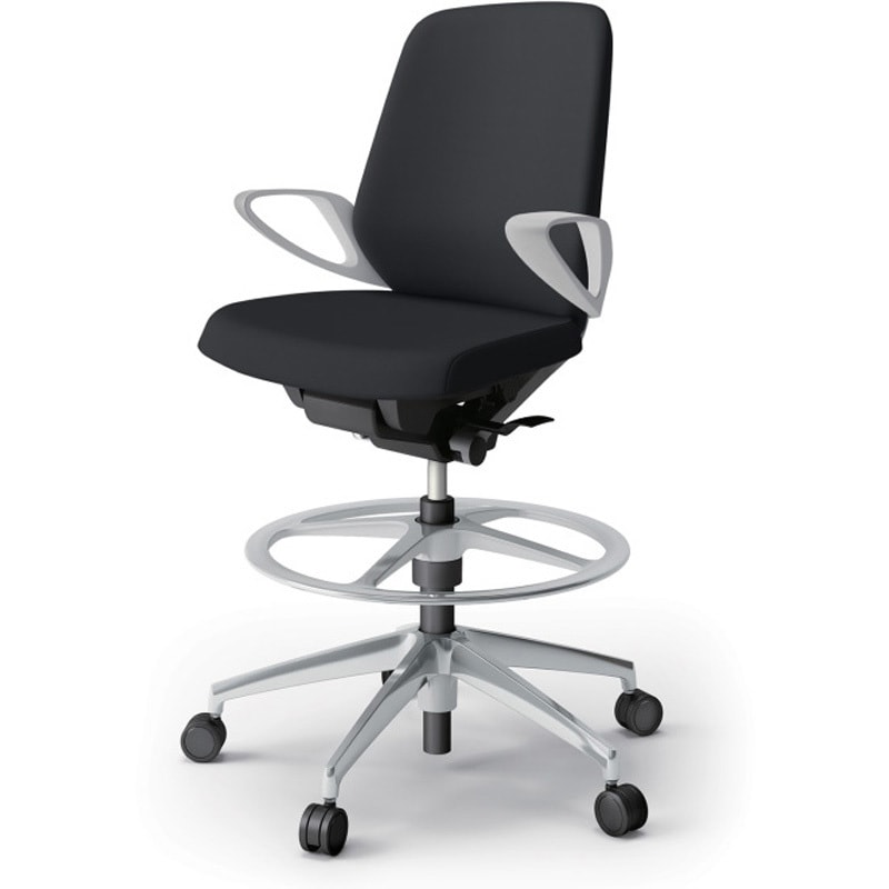 KJ-146DLP-ZNT1 ノートチェア ハイポジションタイプ ローバック 固定肘 ビニールレザーDL アルミ脚<配送時組立サービス付> 1台 イトーキ 【通販モノタロウ】