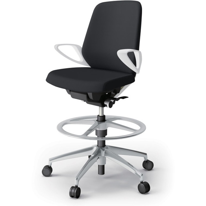 KJ-146DLP-ZWT1 ノートチェア ハイポジションタイプ ローバック 固定肘 ビニールレザーDL アルミ脚<配送時組立サービス付> 1台 イトーキ 【通販モノタロウ】