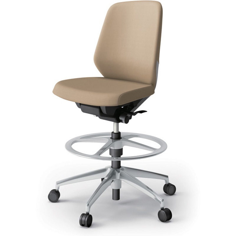 KJ-140DLP-ZNK6 ノートチェア ハイポジションタイプ ローバック 肘なし ビニールレザーDL アルミ脚<配送時組立サービス付> 1台 イトーキ 【通販モノタロウ】