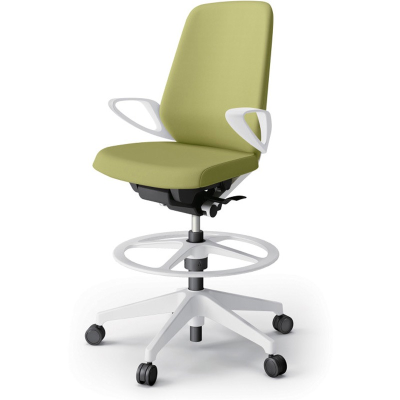 KJ-136DLP-W9L8 ノートチェア ハイポジションタイプ ハイバック 固定肘 ビニールレザーDL 樹脂脚<配送時組立サービス付> 1台 イトーキ 【通販モノタロウ】