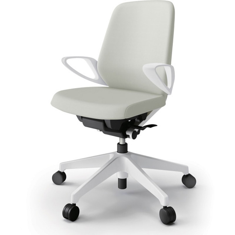 KJ-146DL-W9C8 ノートチェア ローバック 固定肘 ビニールレザーDL ナイロンキャスター<配送時組立サービス付> 1台 イトーキ 【通販モノタロウ】