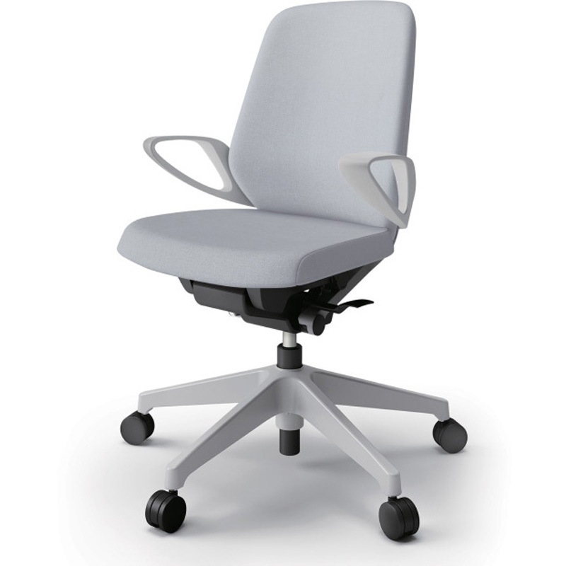 KJ-126SAM-GNT7 ノートチェア ローバック 固定肘 ランバーサポート付 クロスSA ウレタンキャスター<配送時組立サービス付> 1台 イトーキ 【通販モノタロウ】