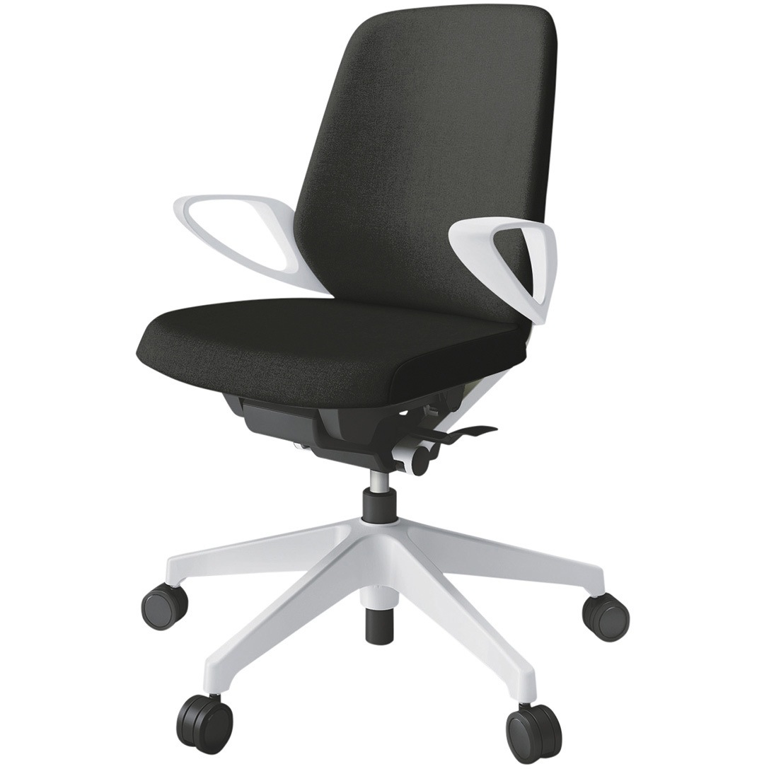 KJ-126SAM-W9T1 ノートチェア ローバック 固定肘 ランバーサポート付 クロスSA ウレタンキャスター<配送時組立サービス付> 1台 イトーキ 【通販モノタロウ】