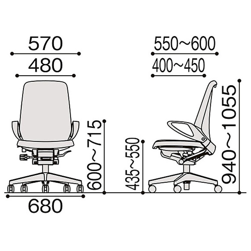 KJ-116PVH-GNT1 ノートチェア ハイバック 固定肘 ハンガー ランバーサポート付 クロスPV ナイロンキャスター<配送時組立サービス付> 1台 イトーキ 【通販モノタロウ】