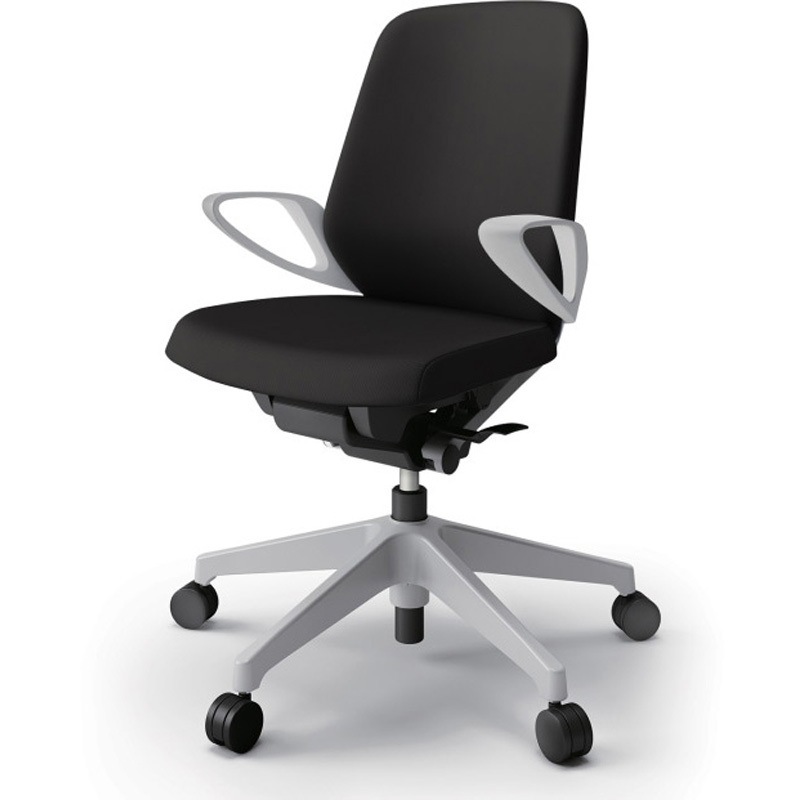 KJ-126PV-GNT1 ノートチェア ローバック 固定肘 ランバーサポート付 クロスPV ナイロンキャスター<配送時組立サービス付> 1台 イトーキ 【通販モノタロウ】