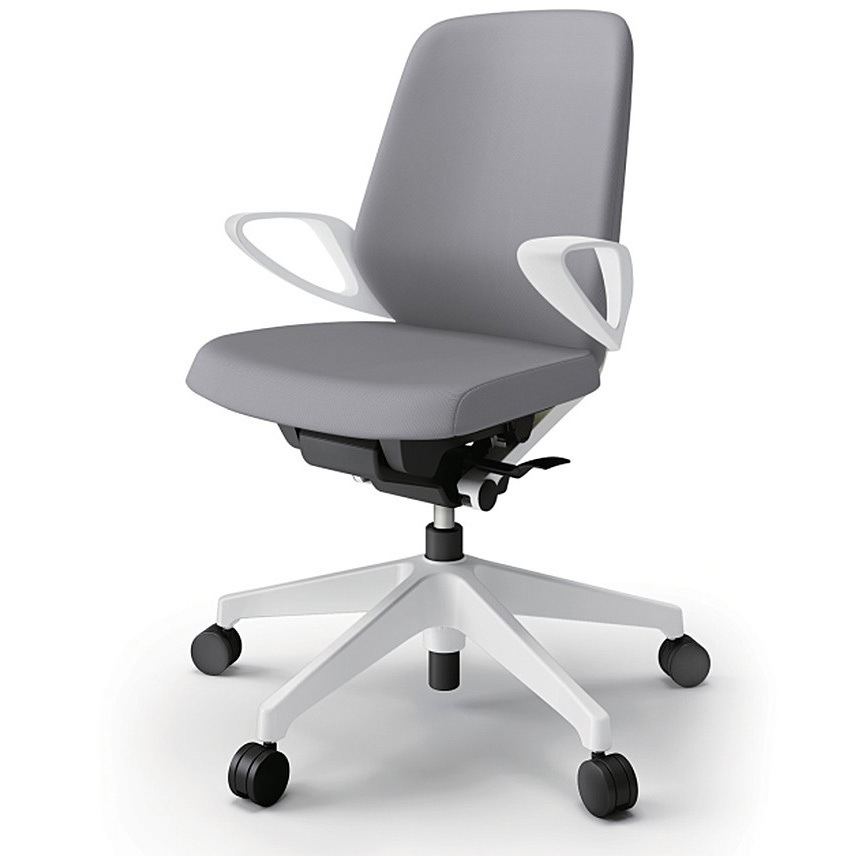 KJ-126PVM-W9W6 ノートチェア ローバック 固定肘 ランバーサポート付 クロスPV ウレタンキャスター<配送時組立サービス付> 1台 イトーキ 【通販モノタロウ】