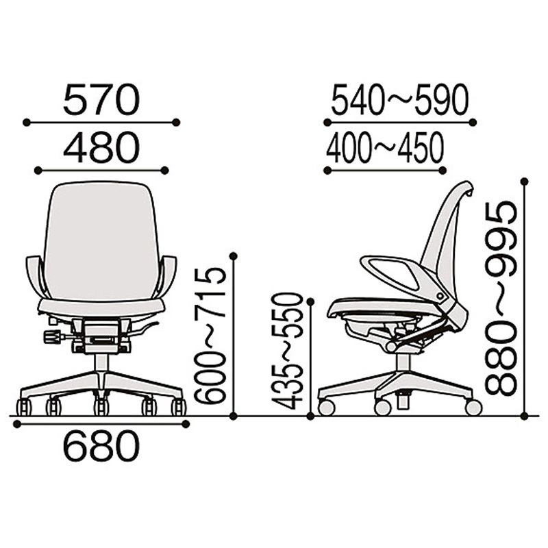 KJ-146PVHM-GNA3 ノートチェア ローバック 固定肘 ハンガー ランバーサポートなし クロスPV ウレタンキャスター<配送時組立サービス付> 1台 イトーキ 【通販モノタロウ】