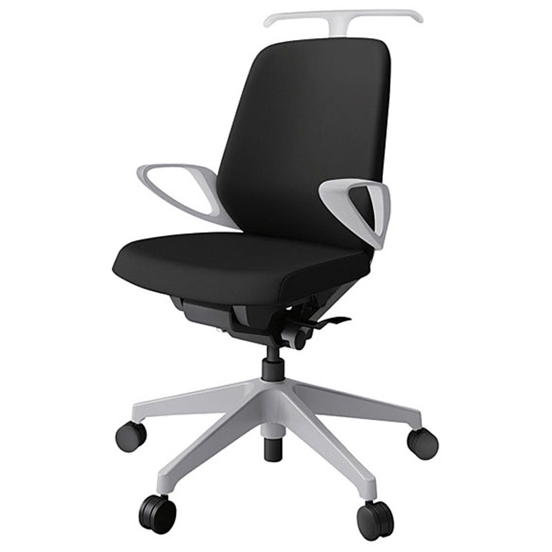 KJ-146PVH-GNT1 ノートチェア ローバック 固定肘 ハンガー ランバーサポートなし クロスPV ナイロンキャスター<配送時組立サービス付> 1台 イトーキ 【通販モノタロウ】