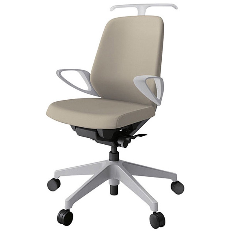 KJ-146PVH-GNY3 ノートチェア ローバック 固定肘 ハンガー ランバーサポートなし クロスPV ナイロンキャスター<配送時組立サービス付> 1台 イトーキ 【通販モノタロウ】