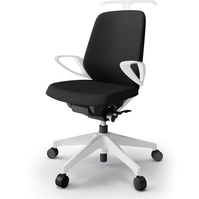 KJ-126PVH-W9T1 ノートチェア ローバック 固定肘 ハンガー ランバーサポート付 クロスPV ナイロンキャスター<配送時組立サービス付> 1台 イトーキ 【通販モノタロウ】