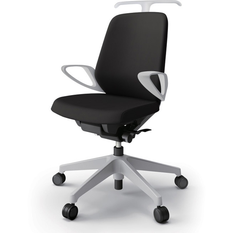 KJ-126PVHM-GNT1 ノートチェア ローバック 固定肘 ハンガー ランバーサポート付 クロスPV ウレタンキャスター<配送時組立サービス付> 1台 イトーキ 【通販モノタロウ】