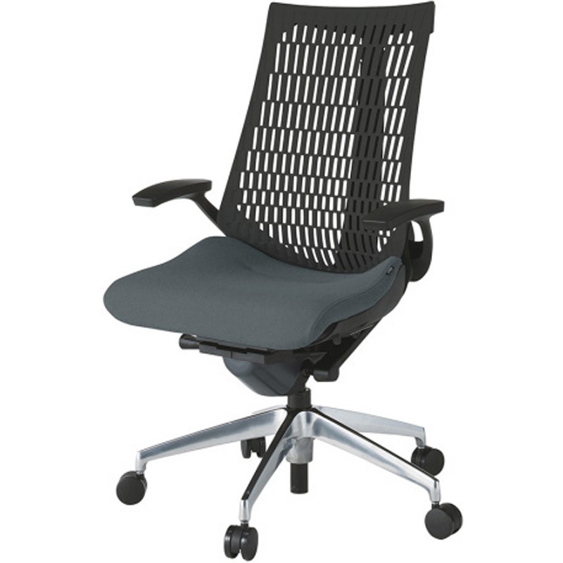 KG445PS-MZTW2T1 アクトチェア エラストマーバック 固定肘 ランバーサポートなし アルミミラー脚 PS張地 ウレタンキャスター<配送時組立サービス付> 1台 イトーキ 【通販モノタロウ】