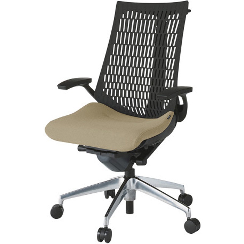 KG445PSHZTY3T1 アクトチェア エラストマーバック 固定肘 ハンガー ランバーサポートなし アルミミラー脚 PS張地 ナイロンキャスター<配送時組立サービス付> 1台 イトーキ 【通販モノタロウ】