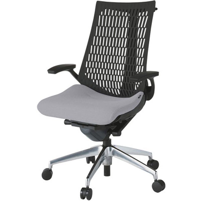 KG445PSHMZTW6T1 アクトチェア エラストマーバック 固定肘 ハンガー ランバーサポートなし アルミミラー脚 PS張地 ウレタンキャスター<配送時組立サービス付> 1台 イトーキ 【通販モノタロウ】