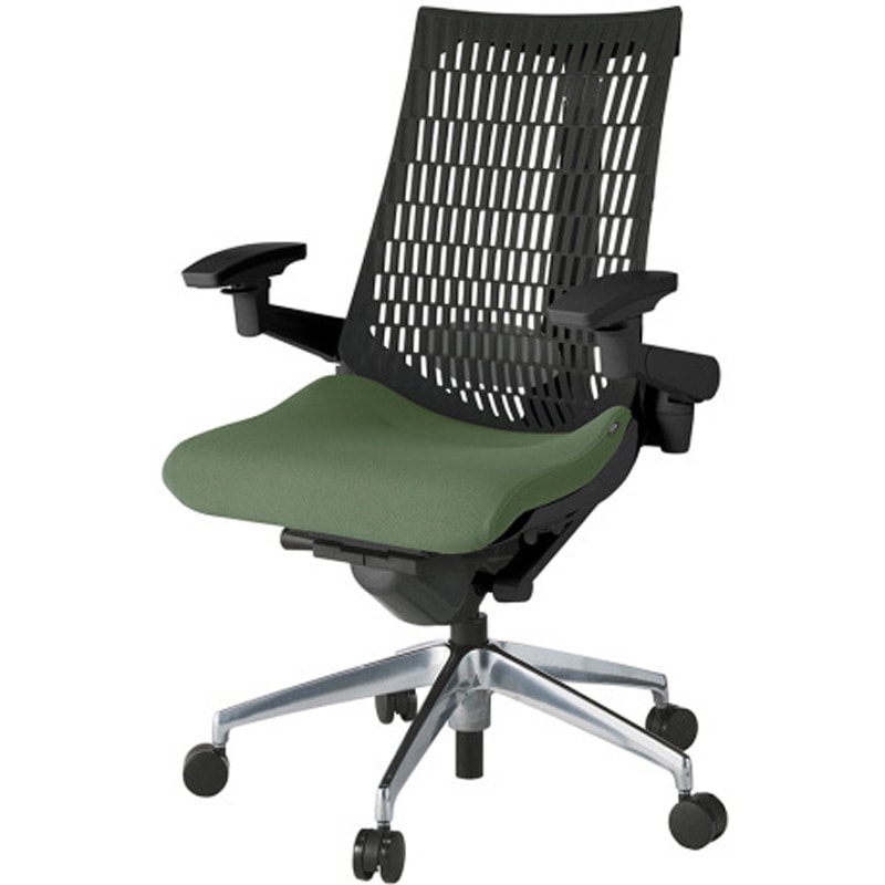 KG427PS-ZTQ2T1 アクトチェア エラストマーバック 可動肘 ランバーサポート付 アルミミラー脚 PS張地 ナイロンキャスター<配送時組立サービス付> 1台 イトーキ 【通販モノタロウ】