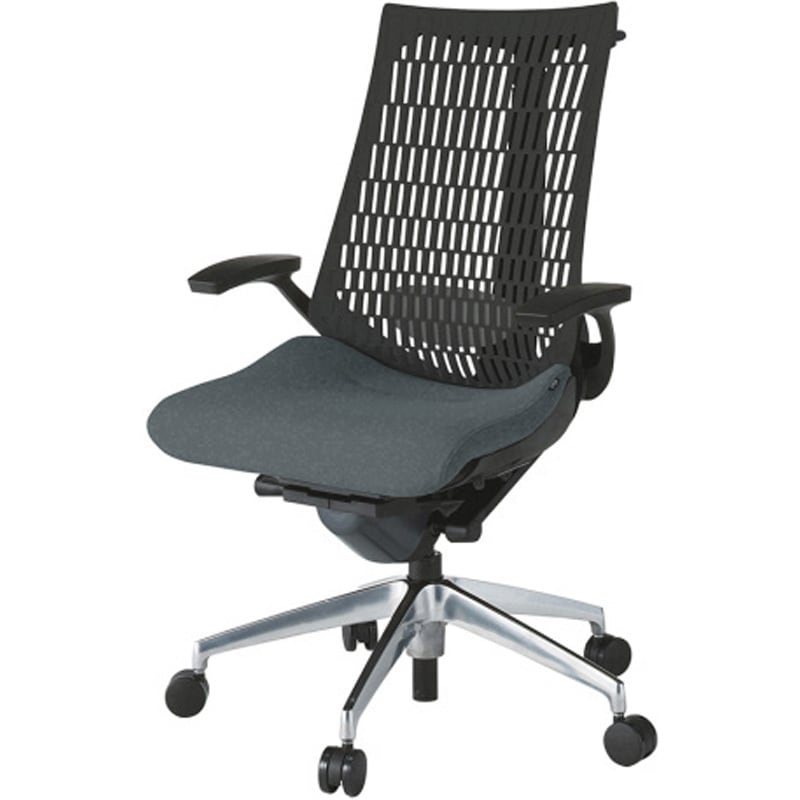 KG425PSHZTW2T1 アクトチェア エラストマーバック 固定肘 ハンガー ランバーサポート付 アルミミラー脚 PS張地 ナイロンキャスター<配送時組立サービス付> 1台 イトーキ 【通販モノタロウ】