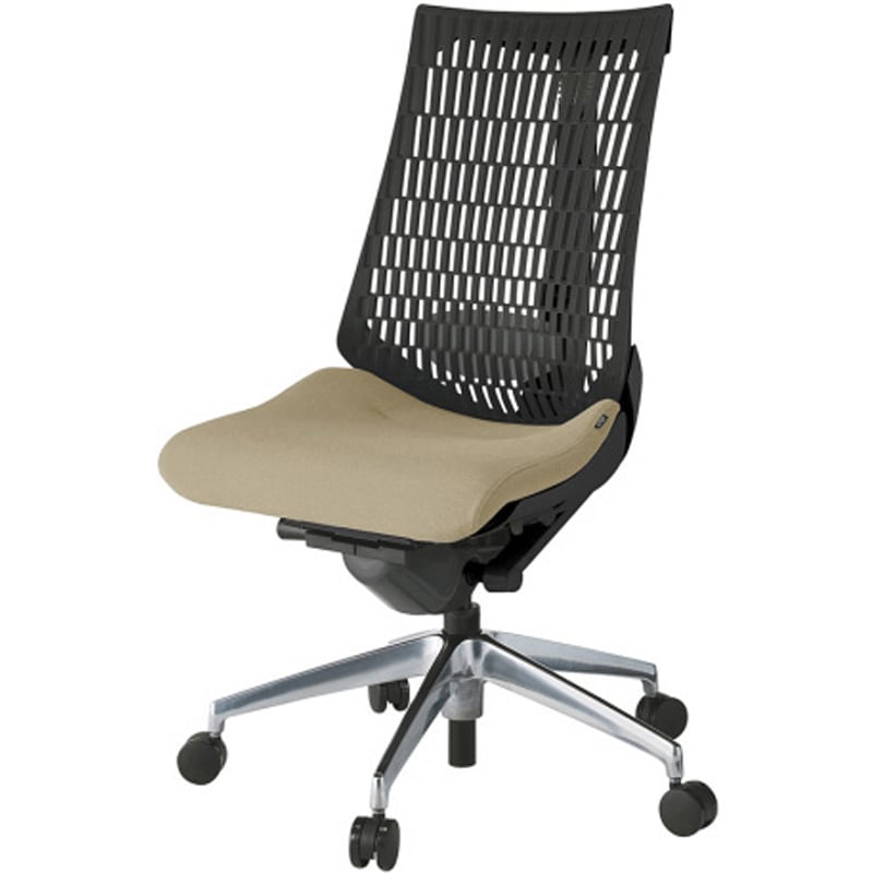 KG420PS-ZTY3T1 アクトチェア エラストマーバック 肘なし ランバーサポート付 アルミミラー脚 PS張地 ナイロンキャスター<配送時組立サービス付> 1台 イトーキ 【通販モノタロウ】