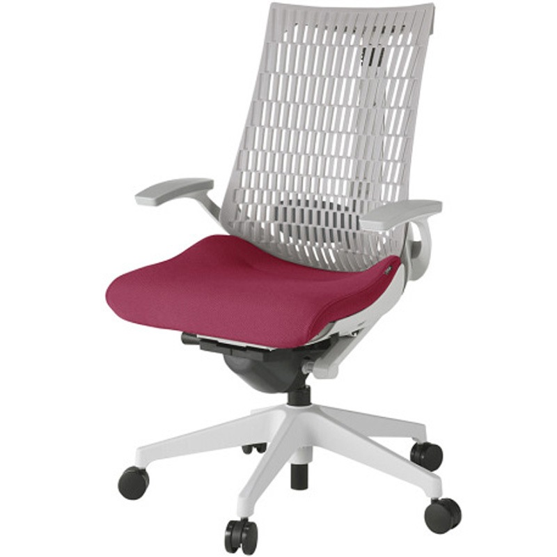 KG425PS-MGNM4T6 アクトチェア エラストマーバック 固定肘 ランバーサポート付 樹脂脚 PS張地 ウレタンキャスター<配送時組立サービス付> 1台 イトーキ 【通販モノタロウ】