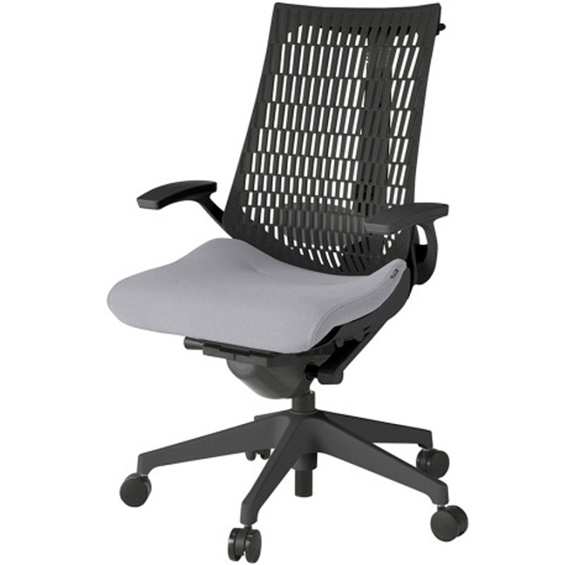 KG425PSHT1W6T1 アクトチェア エラストマーバック 固定肘 ハンガー ランバーサポート付 樹脂脚 PS張地 ナイロンキャスター<配送時組立サービス付> 1台 イトーキ 【通販モノタロウ】