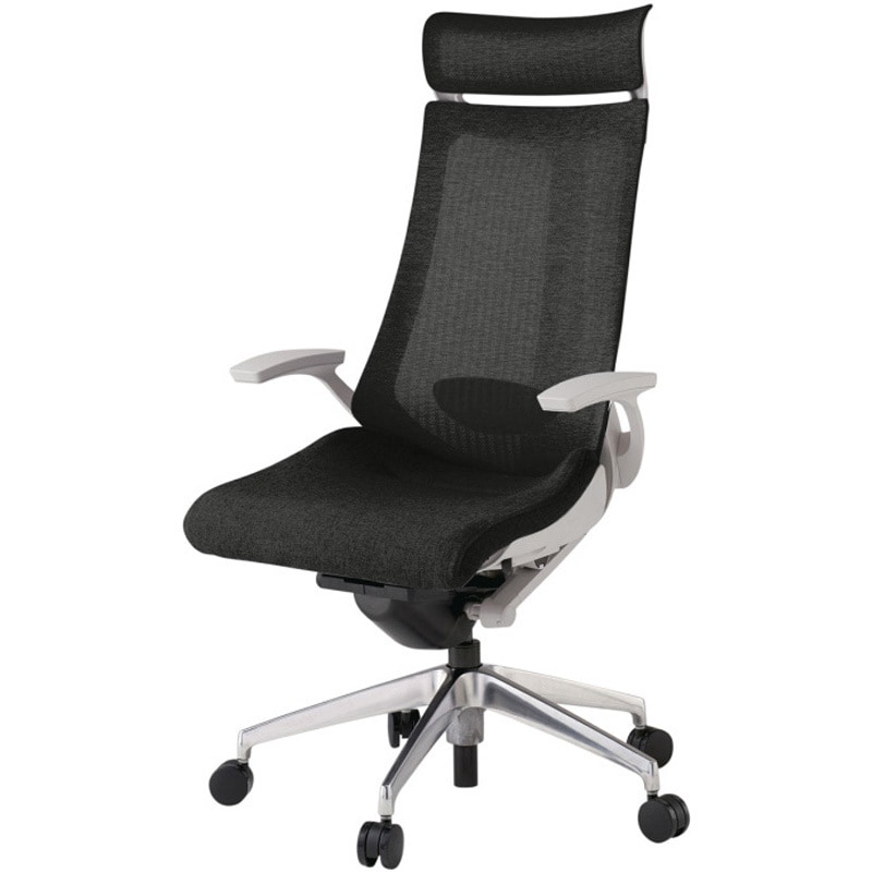 KG-455JEEM1ZNT1 アクトチェア エクストラハイバック 固定肘 ランバーサポート付 アルミミラー脚 メッシュJE ウレタンキャスター<配送時組立サービス付> 1台 イトーキ 【通販モノタロウ】 149,800円