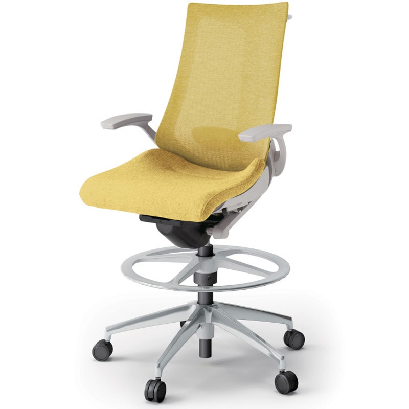 KG-455JEHP1ZNU6 アクトチェア ハイポジションタイプ 固定肘 ハンガー ランバーサポート付 アルミミラー脚 メッシュJE<配送時組立サービス付> 1台 イトーキ 【通販モノタロウ】