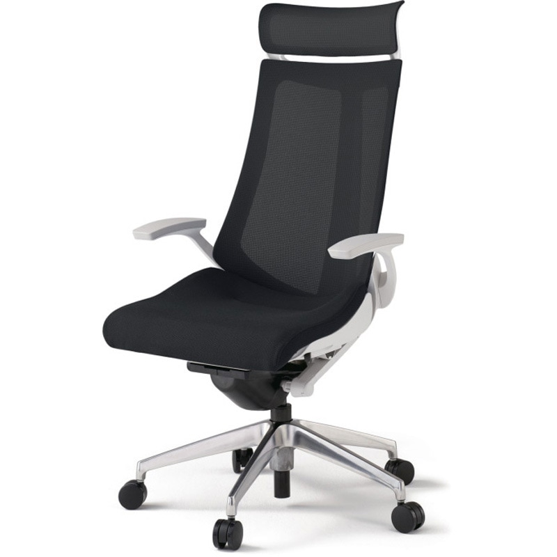 KG-475JVE-ZWT1 アクトチェア エクストラハイバック 固定肘 ランバーサポートなし アルミミラー脚 メッシュJV ナイロンキャスター<配送時組立サービス付> 1台 イトーキ 【通販モノタロウ】