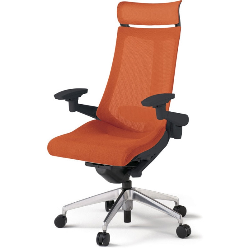 KG-457JVEM-ZTD3 アクトチェア エクストラハイバック 可動肘 ランバーサポート付 アルミミラー脚 メッシュJV ウレタンキャスター<配送時組立サービス付> 1台 イトーキ 【通販モノタロウ】