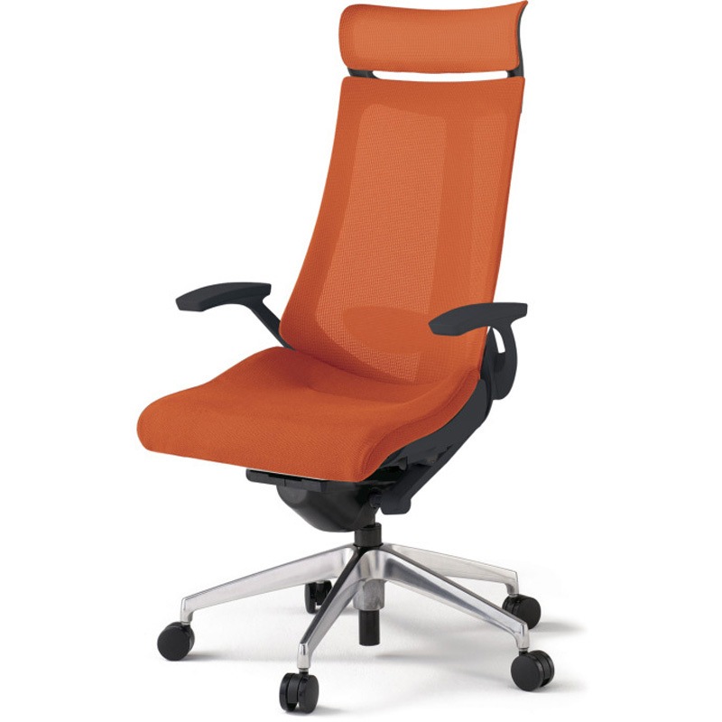 KG-455JVEM-ZTD3 アクトチェア エクストラハイバック 固定肘 ランバーサポート付 アルミミラー脚 メッシュJV ウレタンキャスター<配送時組立サービス付> 1台 イトーキ 【通販モノタロウ】