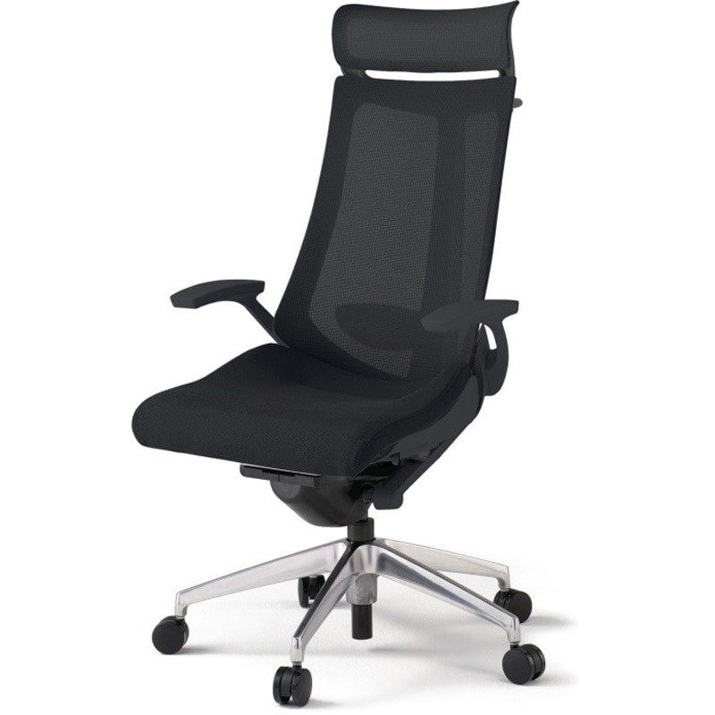 KG-455JVXM-ZTT1 アクトチェア エクストラハイバック 固定肘 ハンガー ランバーサポート付 アルミミラー脚 メッシュJV ウレタンキャスター<配送時組立サービス付> 1台 イトーキ 【通販モノタロウ】