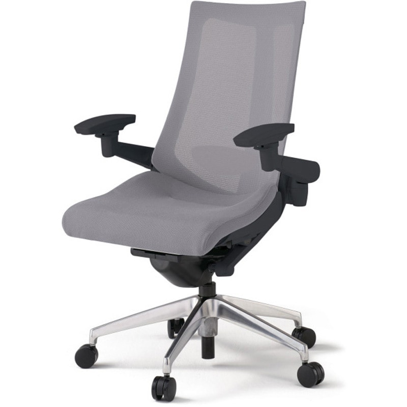 KG-457JVM-ZTW6 アクトチェア 可動肘 ランバーサポート付 アルミミラー脚 メッシュJV ウレタンキャスター<配送時組立サービス付> 1台 イトーキ 【通販モノタロウ】