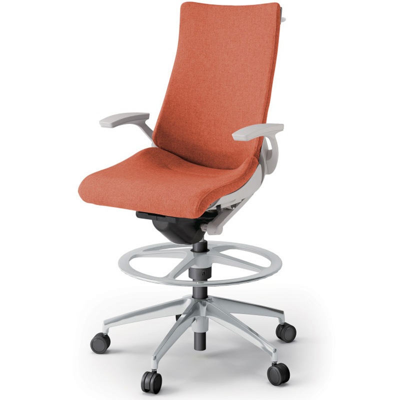 KG-415SAHP1ZND4 アクトチェア ハイポジションタイプ 固定肘 ハンガー ランバーサポート付 アルミミラー脚 クロスSA<配送時組立サービス付> 1台 イトーキ 【通販モノタロウ】