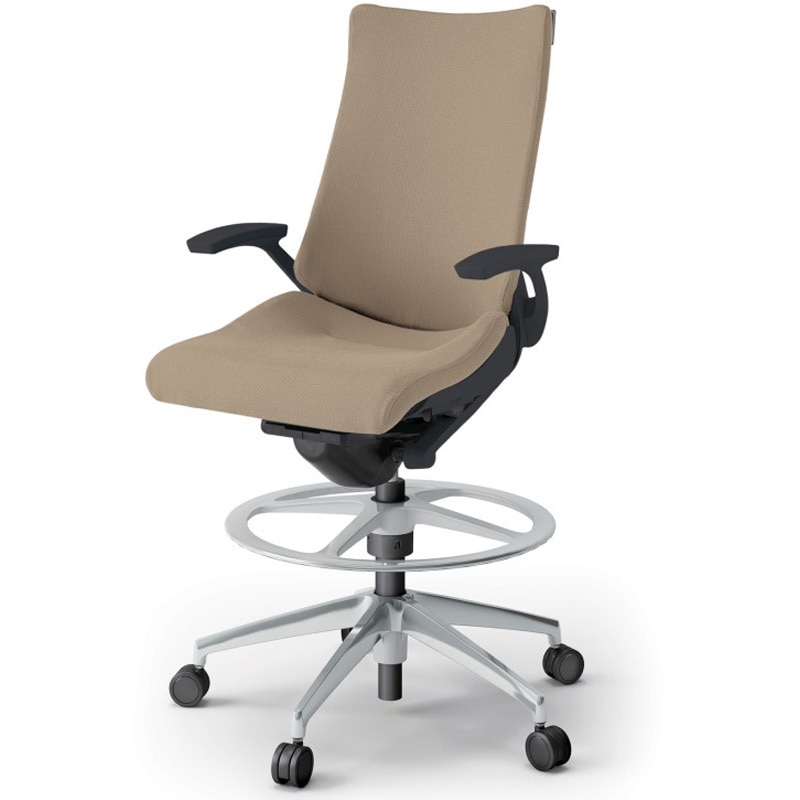 KG-435PSP-ZTY3 アクトチェア ハイポジションタイプ 固定肘 ランバーサポートなし アルミミラー脚 クロスPS<配送時組立サービス付> 1台 イトーキ 【通販モノタロウ】