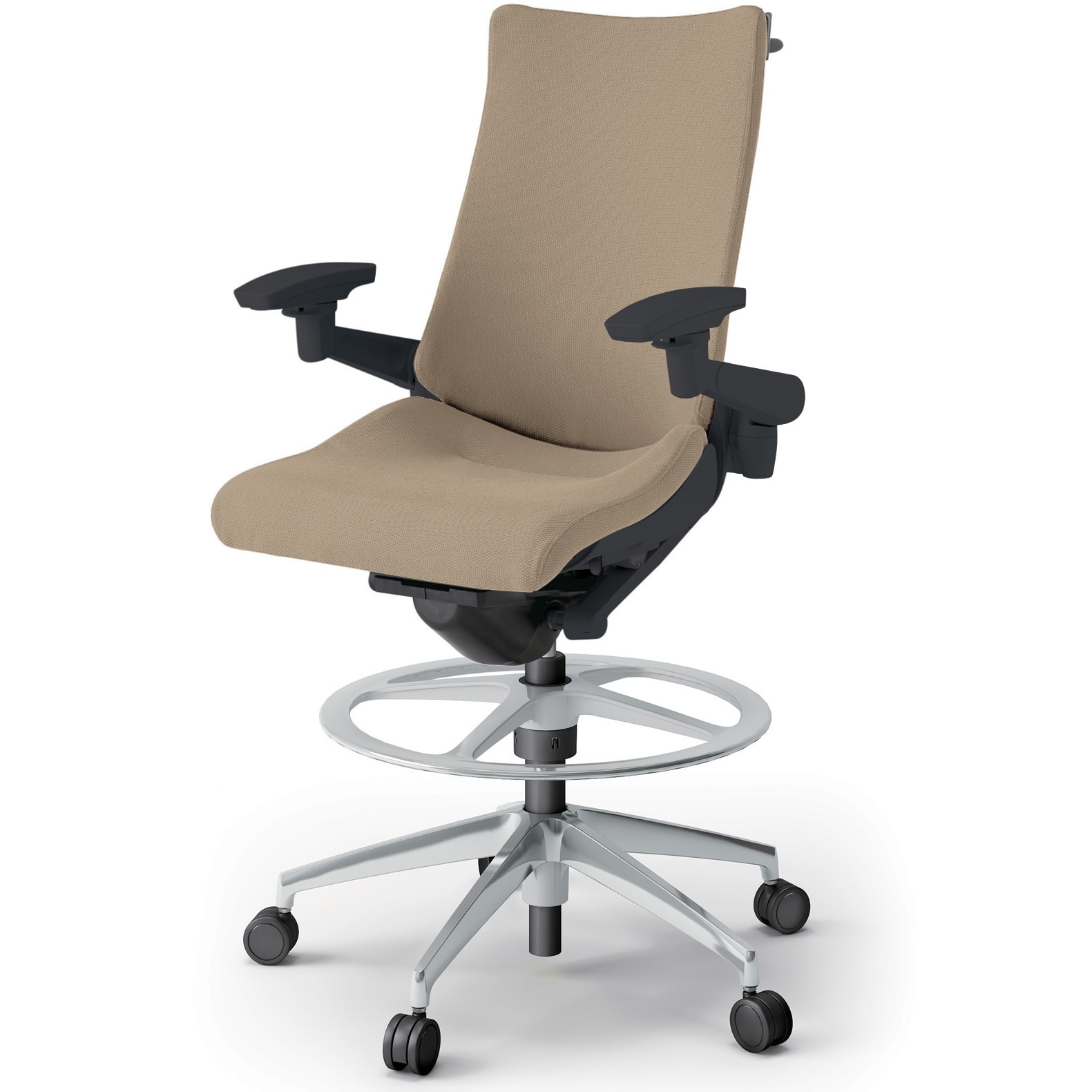 KG-417PSHP-ZTY3 アクトチェア ハイポジションタイプ 可動肘 ハンガー ランバーサポート付 アルミミラー脚 クロスPS<配送時組立サービス付> 1台 イトーキ 【通販モノタロウ】