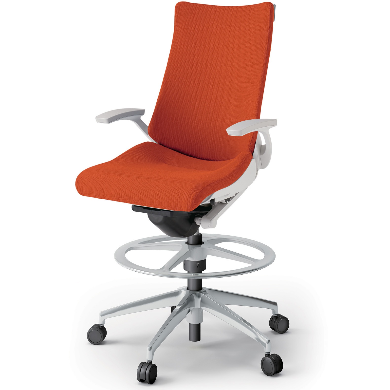 KG-415PSP-ZWD3 アクトチェア ハイポジションタイプ 固定肘 ランバーサポート付 アルミミラー脚 クロスPS<配送時組立サービス付> 1台 イトーキ 【通販モノタロウ】