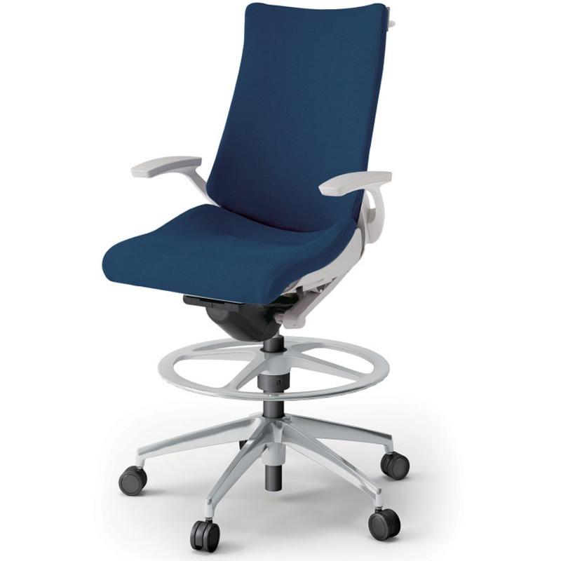 KG-415PSHP-ZNB2 アクトチェア ハイポジションタイプ 固定肘 ハンガー ランバーサポート付 アルミミラー脚 クロスPS<配送時組立サービス付> 1台 イトーキ 【通販モノタロウ】