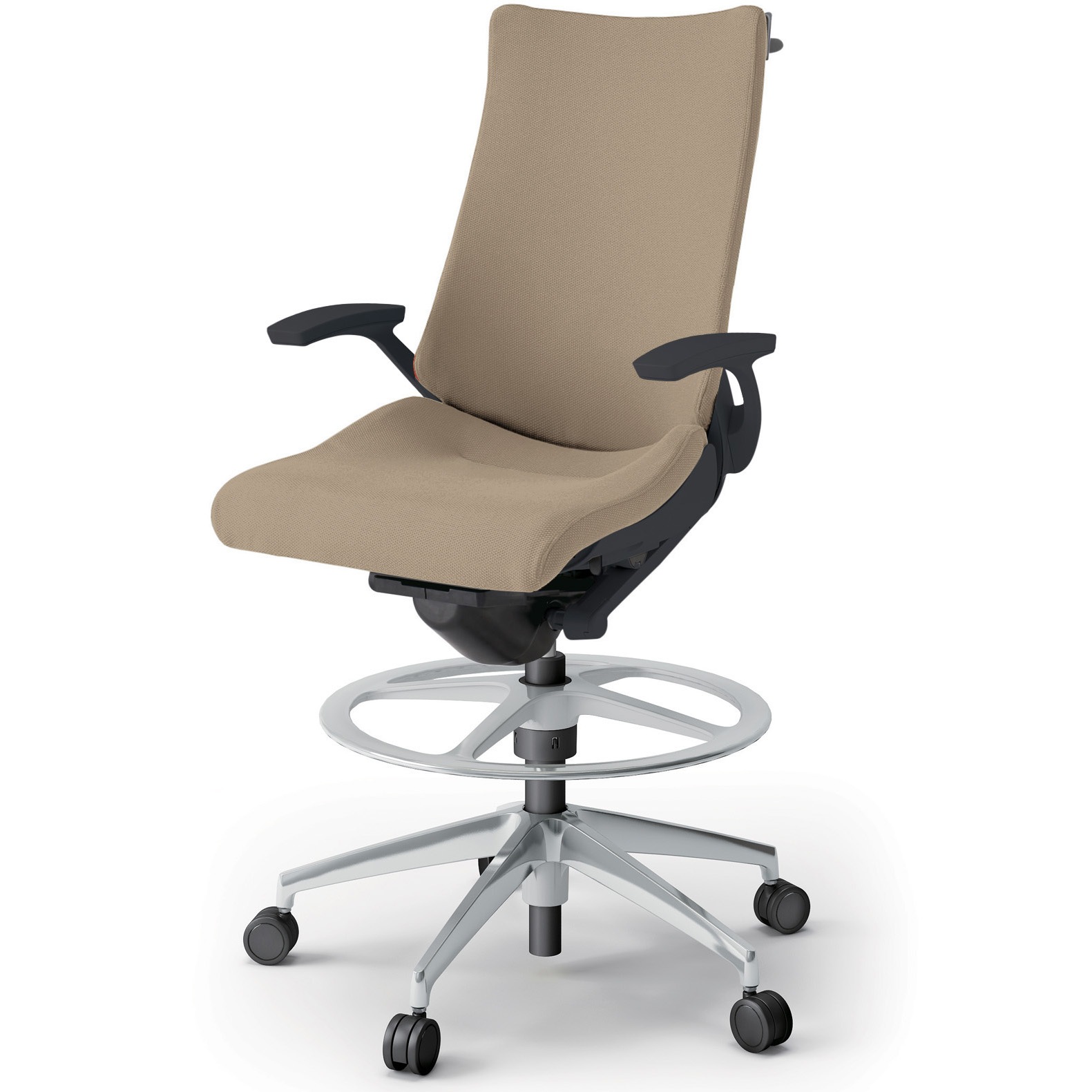 KG-415PSHP-ZTY3 アクトチェア ハイポジションタイプ 固定肘 ハンガー ランバーサポート付 アルミミラー脚 クロスPS<配送時組立サービス付> 1台 イトーキ 【通販モノタロウ】